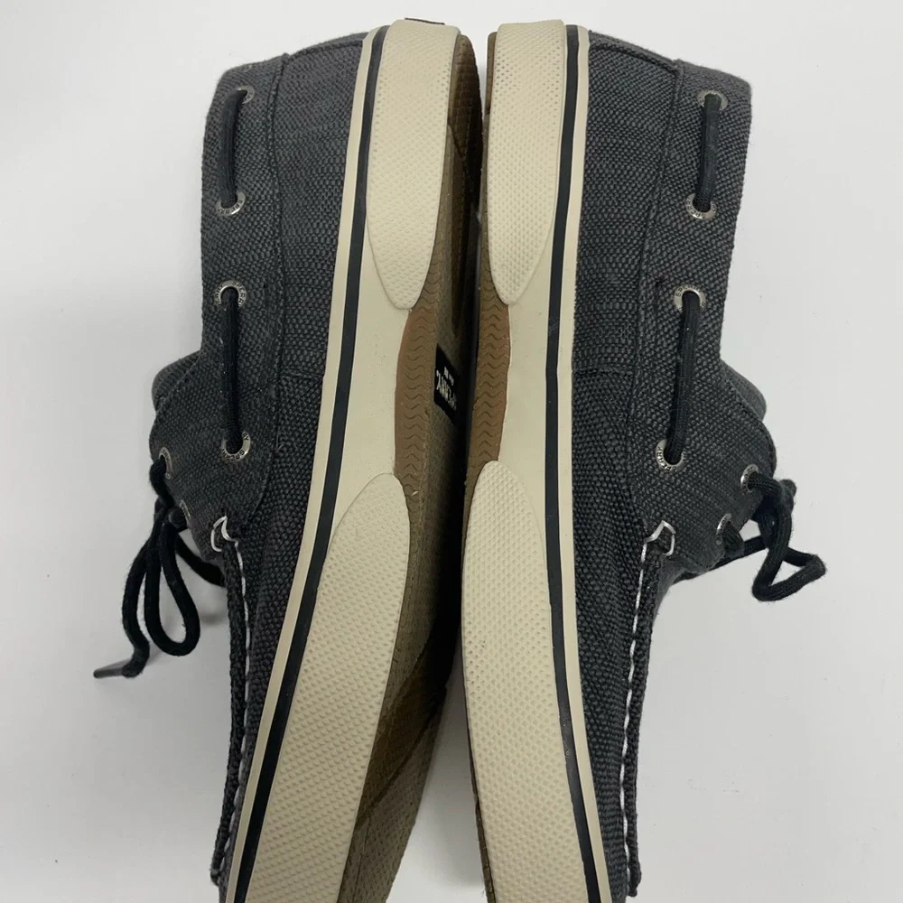 Sperry Charcoal Gray Two-Eye Boat Shoes with Cream Sole